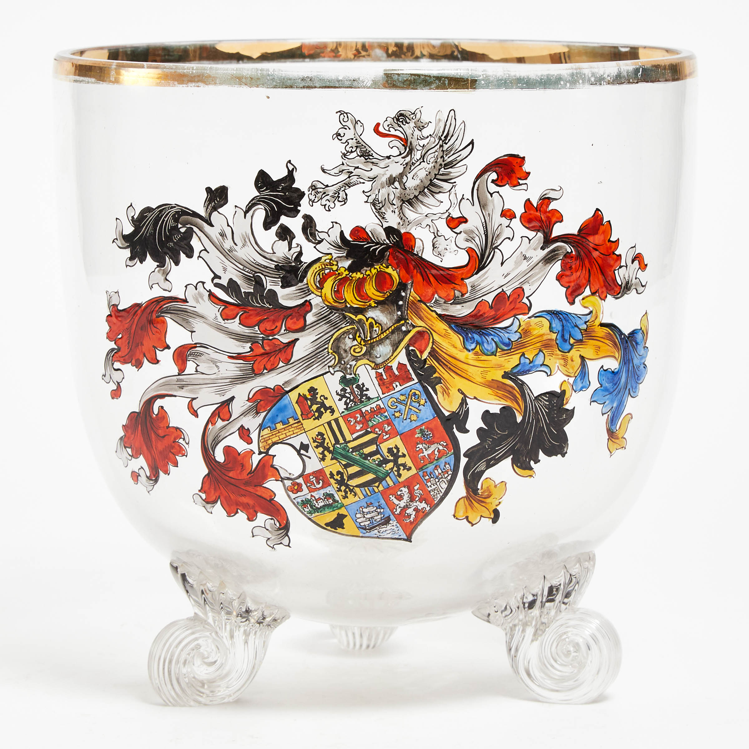 Continental Armorial Enameled Glass