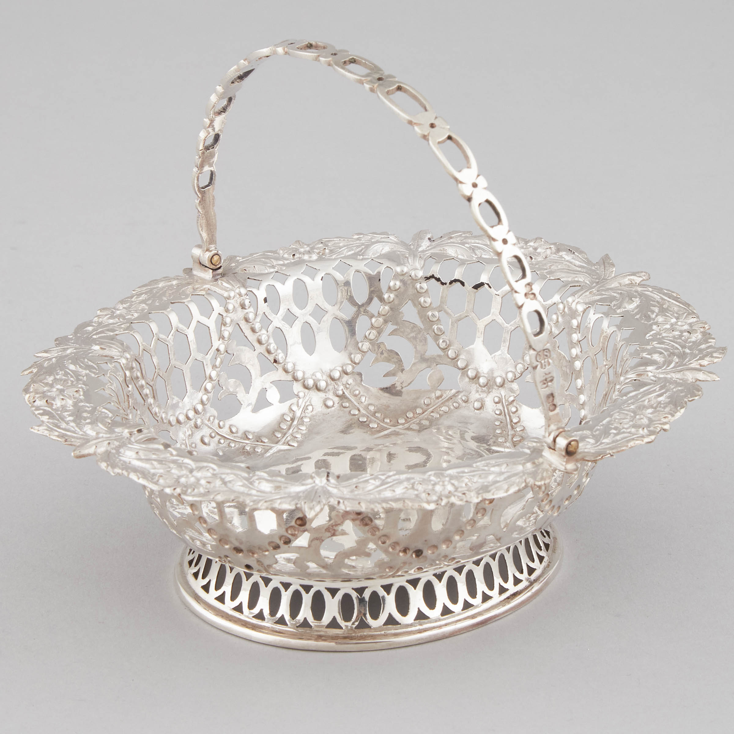 Victorian Silver Pierced Oval Footed