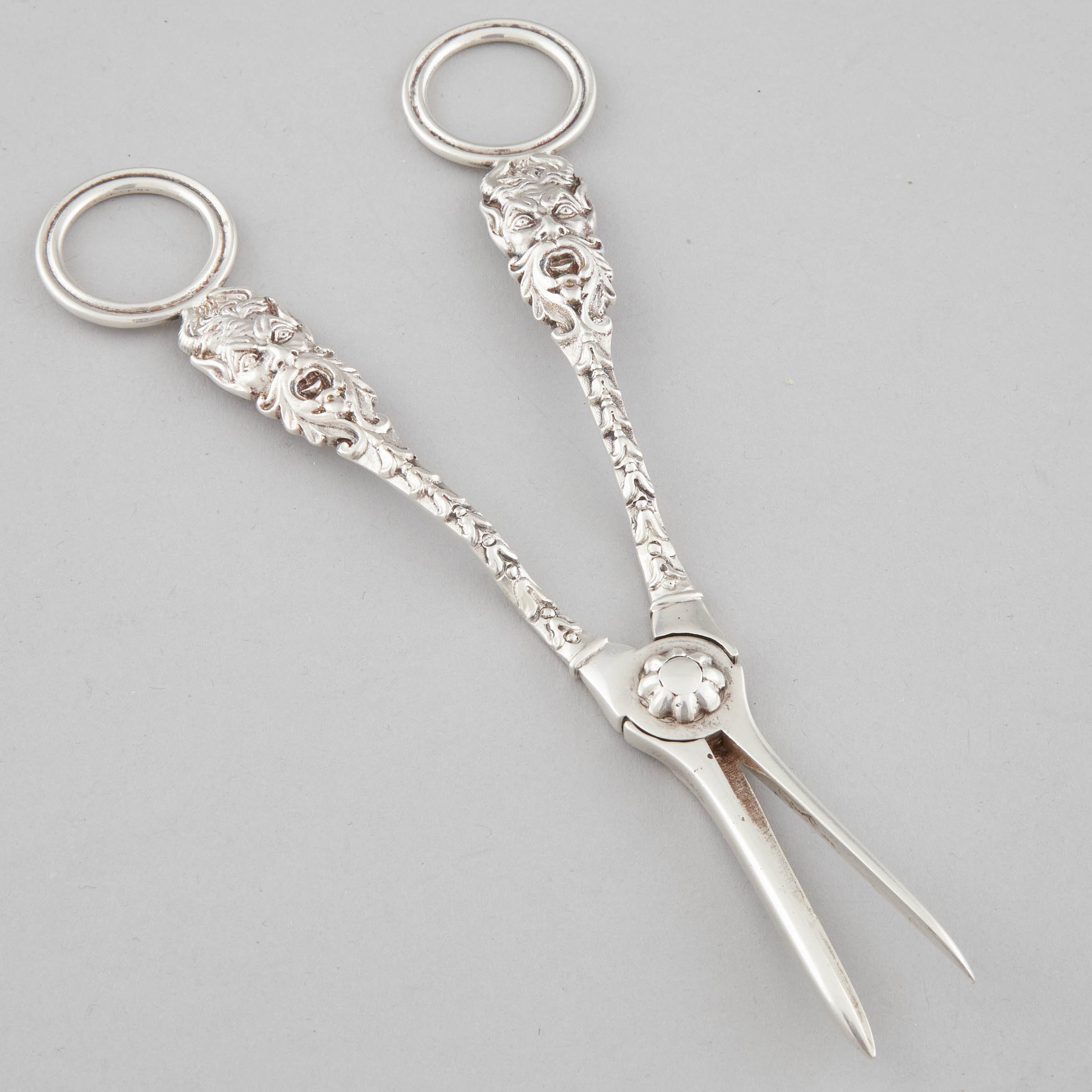 Victorian Silver Grape Shears,