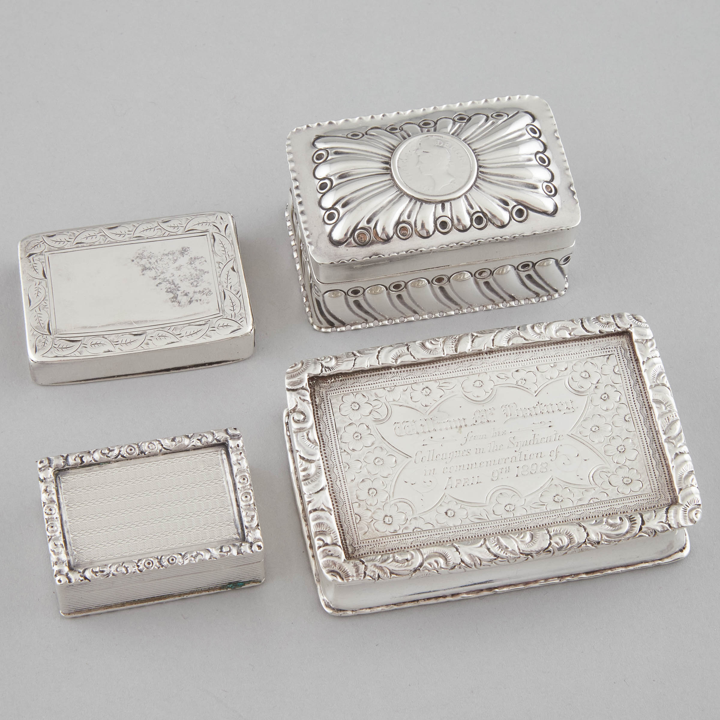 Two Victorian Silver Rectangular