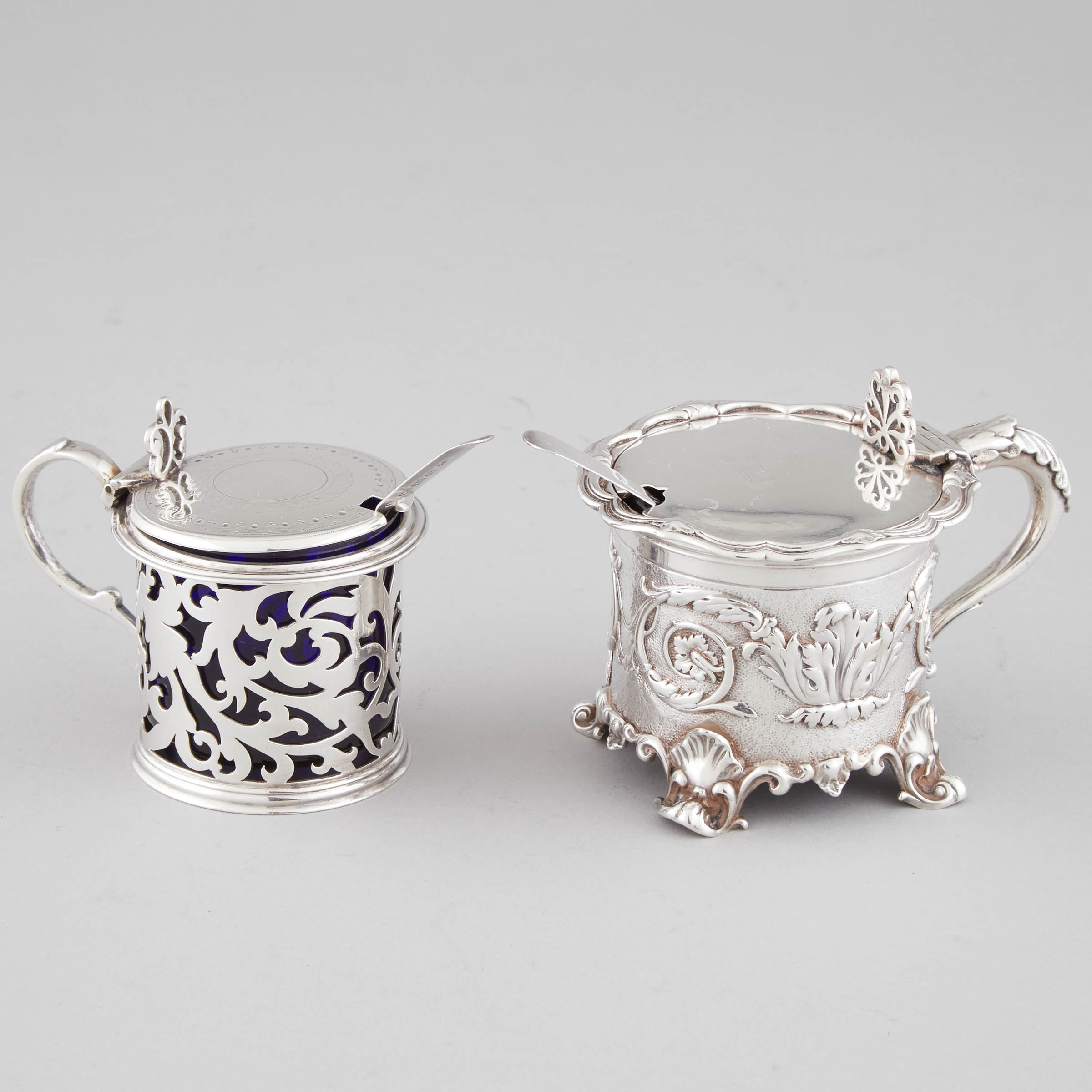 Two Victorian Silver Mustard Pots,
