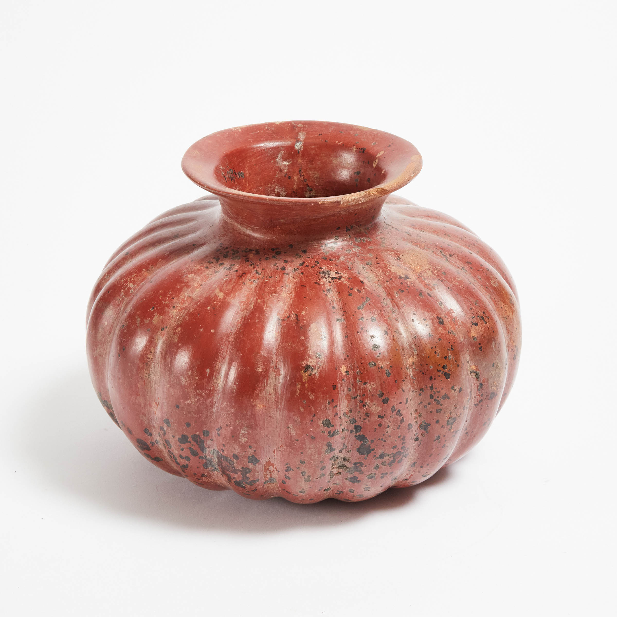 Large Colima Redware Pottery Squash
