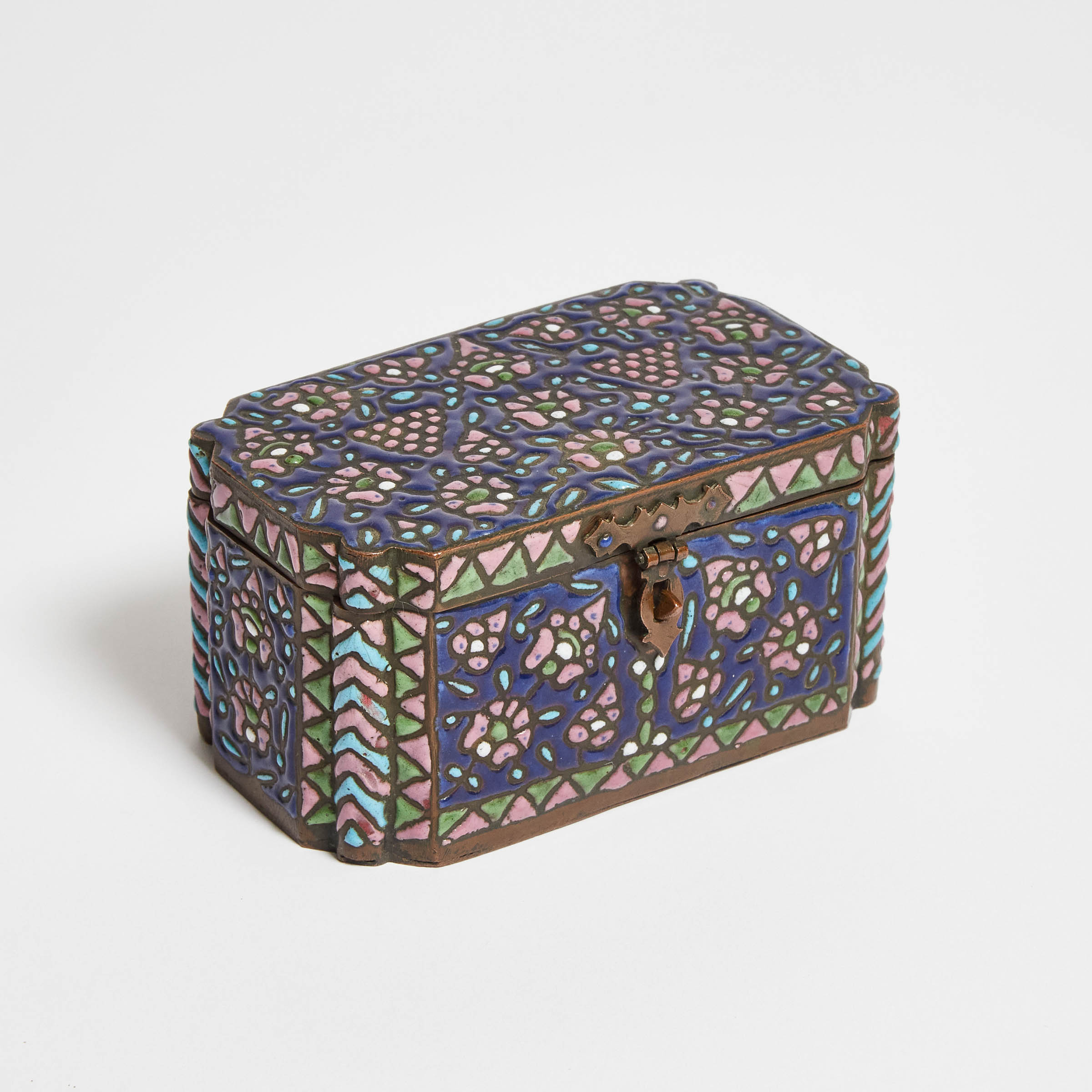 Islamic Enamelled Copper Box, Syria,