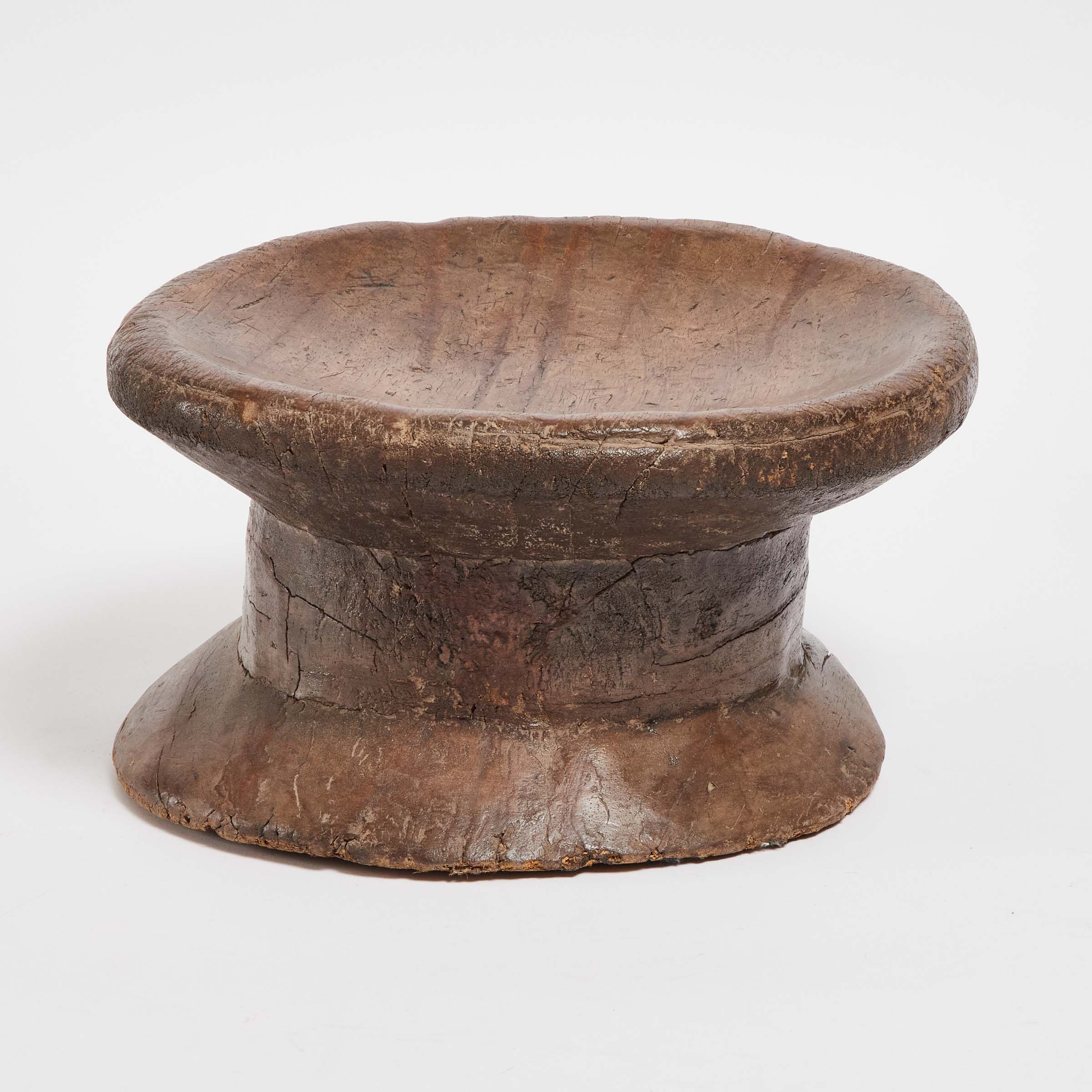 Malinke Carved Hardwood Short Stool,