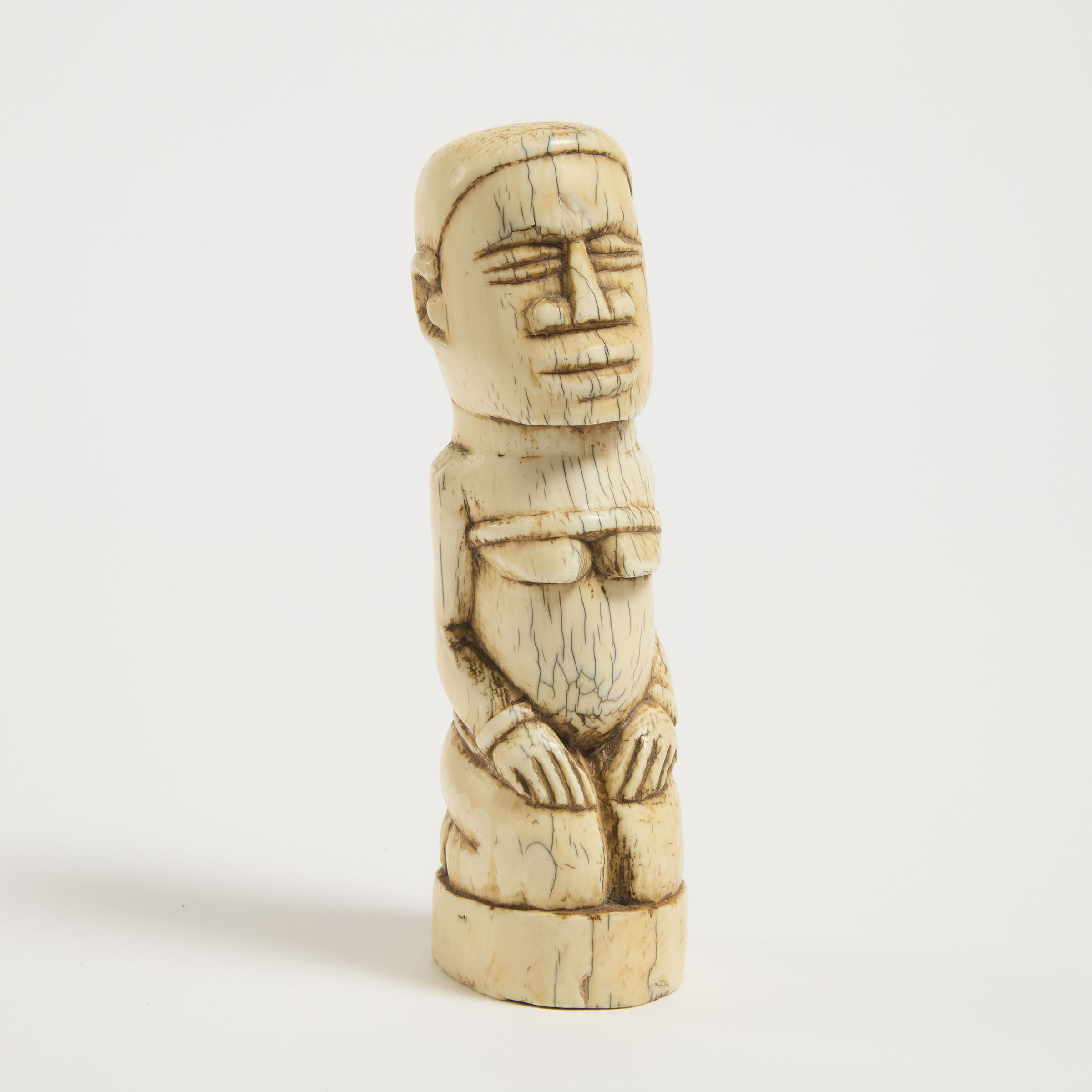 Kongo Carved Ivory Kneeling Female