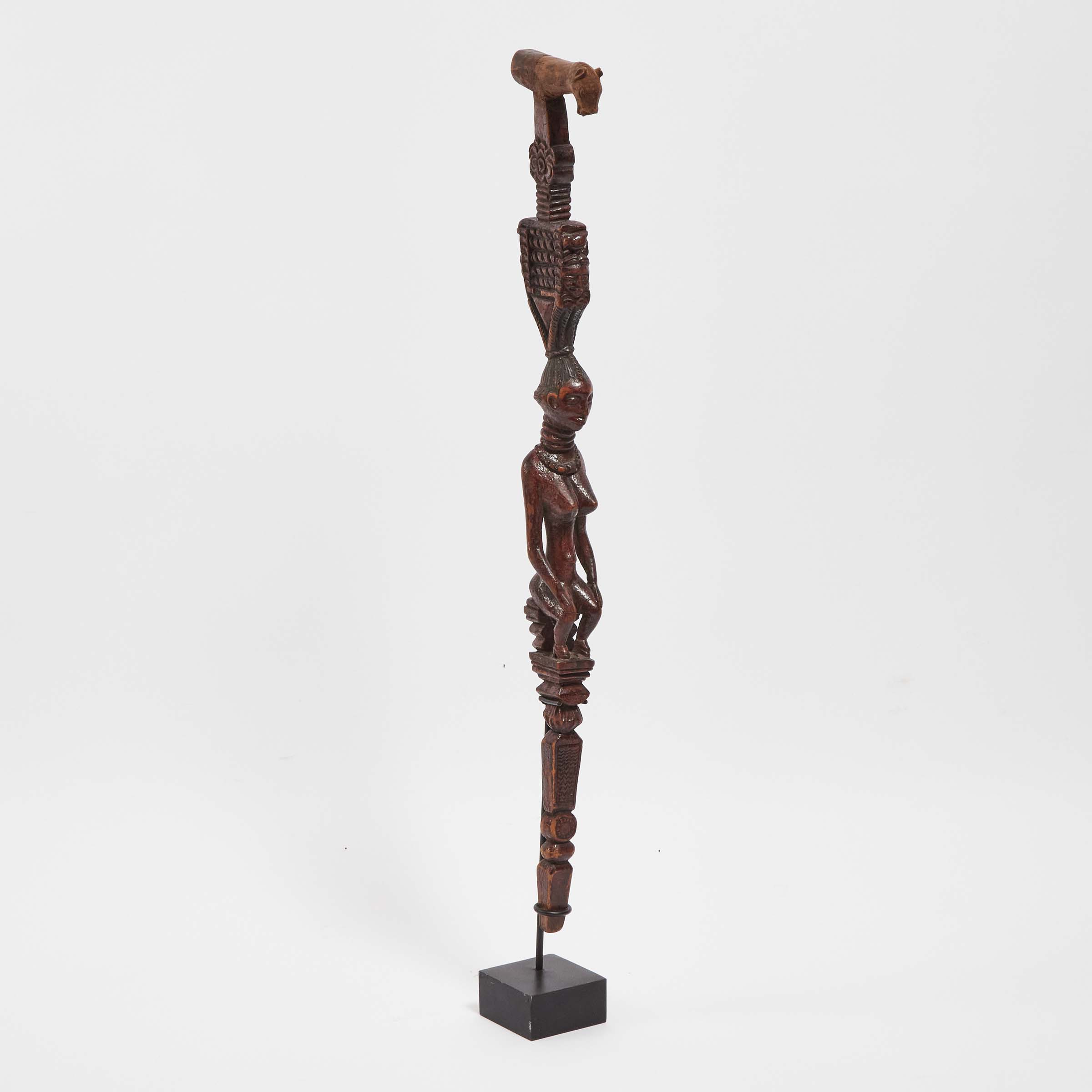 Baule Figural Walking Stick, Ivory