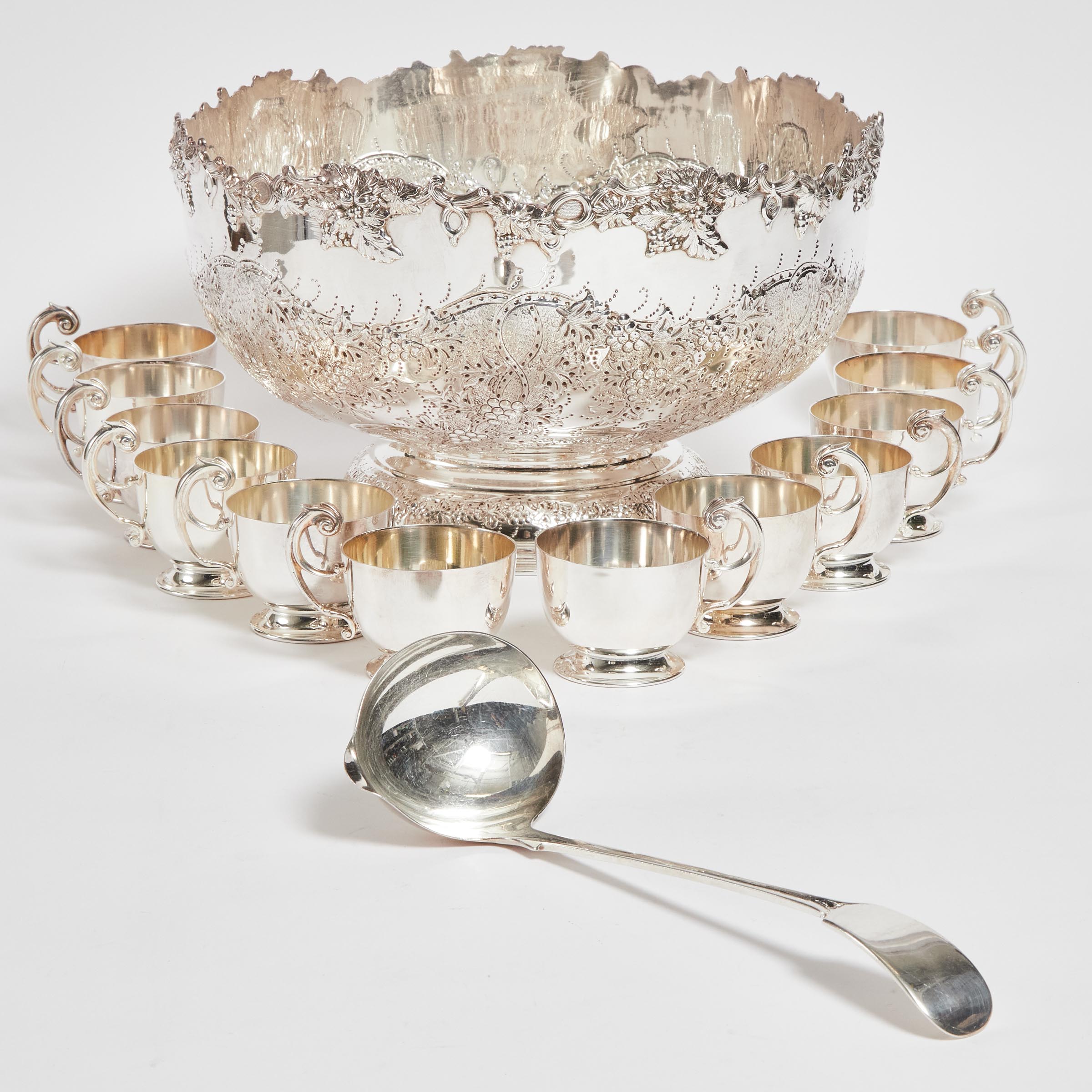 English Silver Plated Punch Bowl,