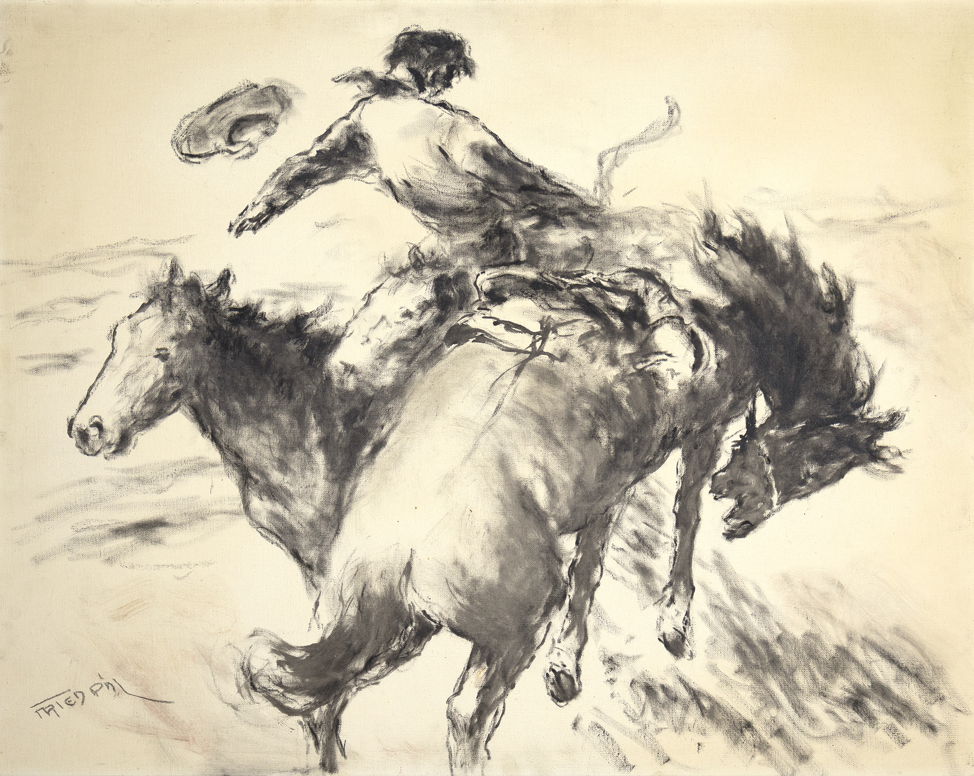 PAL FRIED (1893-1976), BRONCO BUSTING