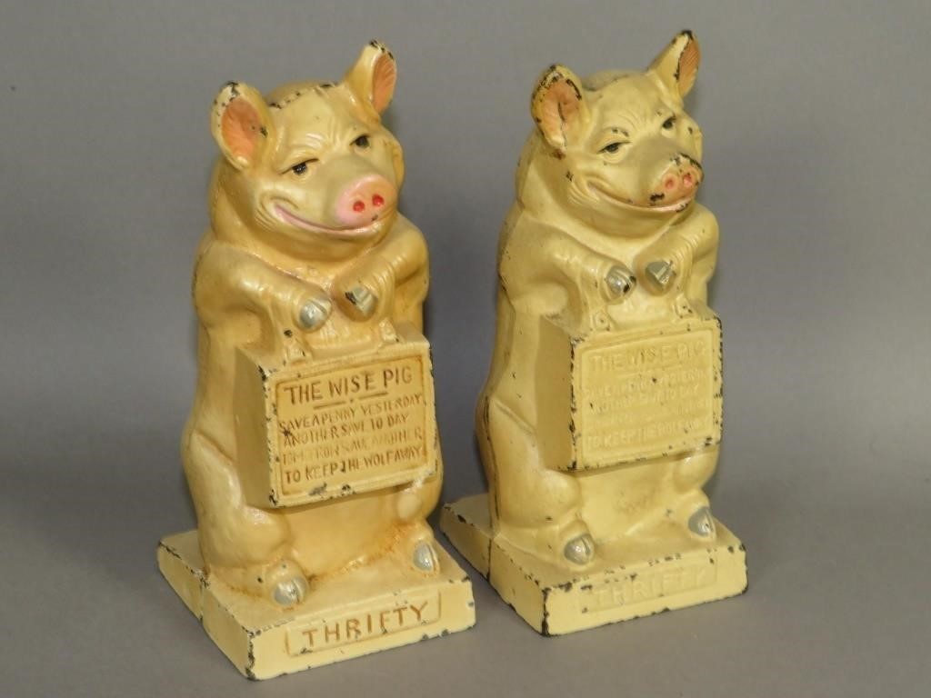 2 HUBLEY THRIFTY PIG BANKSca. 1929