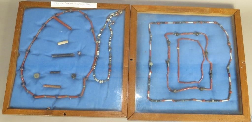 2 DISPLAYS OF STRING TRADE BEADS FOUND