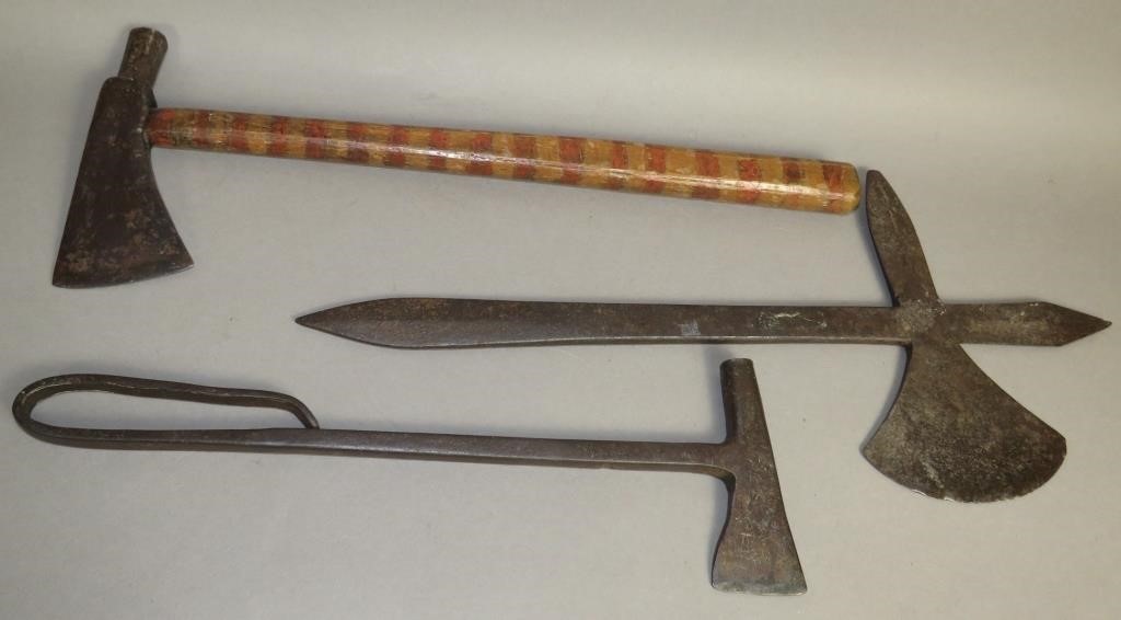 3 VARIOUS HATCHETS/TOOLSca. 18th-19th