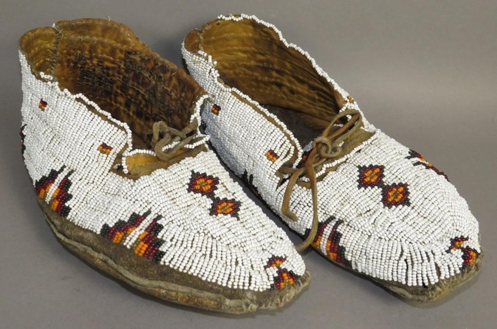 EARLY PAIR OF NORTHERN PLAINS TRIBAL