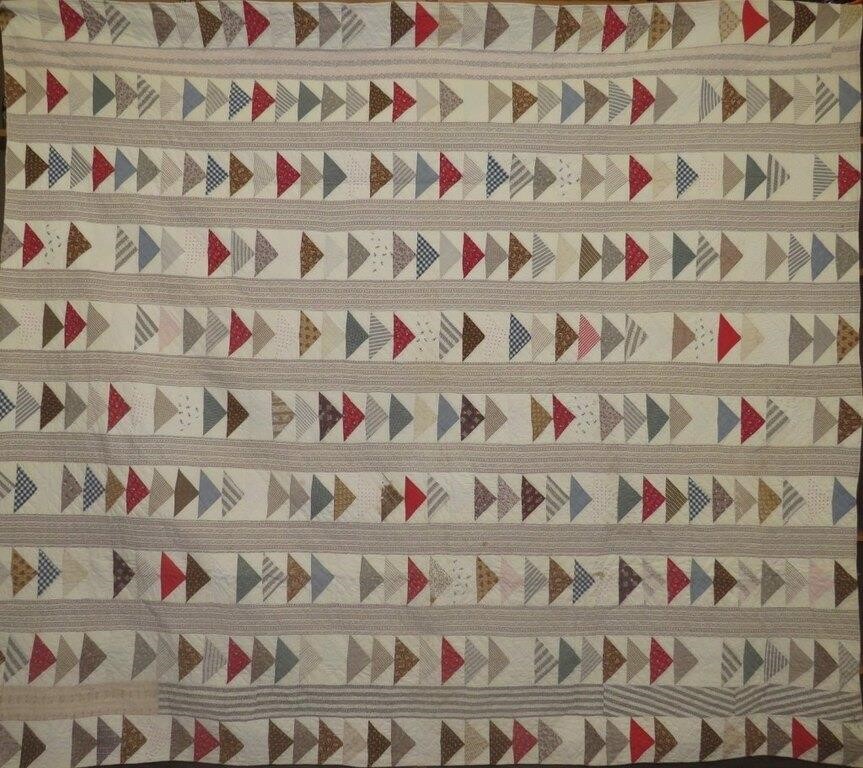 FLYING GEESE PATTERN QUILTca. 1890-1910;