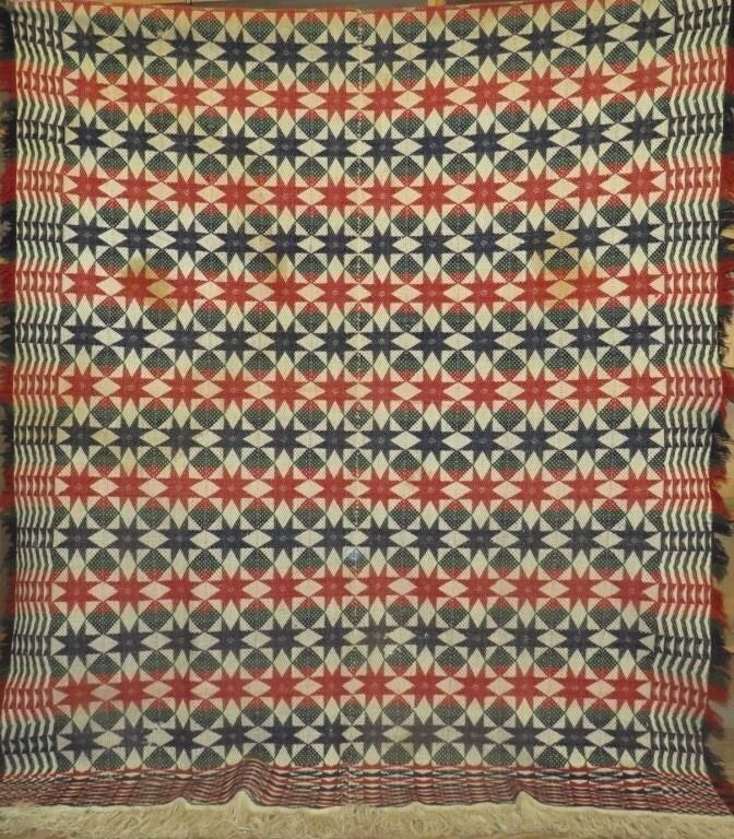 UNSIGNED DOUBLE WEAVE STAR PATTERN COVERLETca.