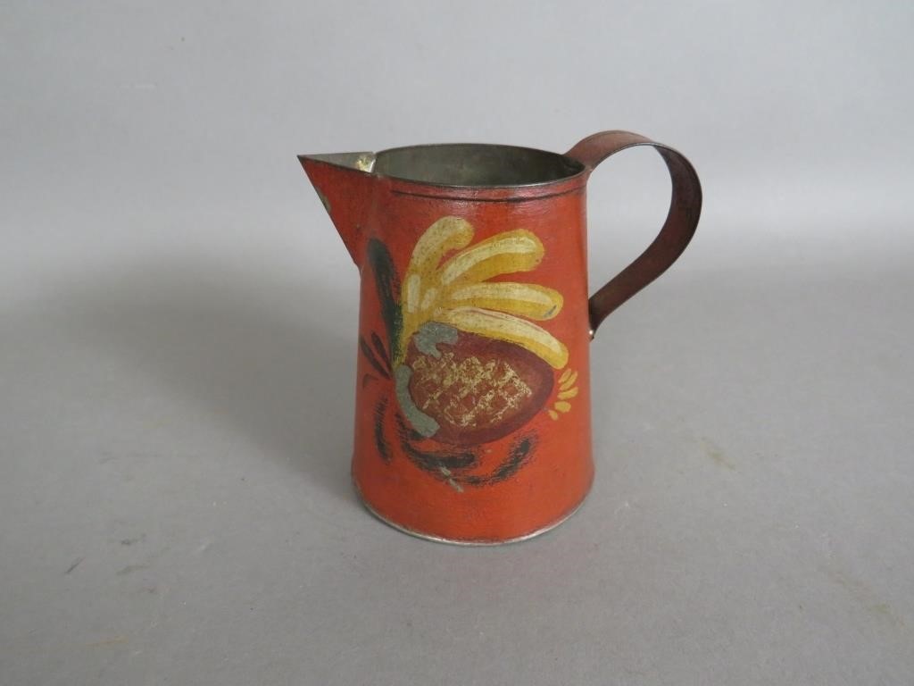 PA RED TOLEWARE CREAMERca. 1830;