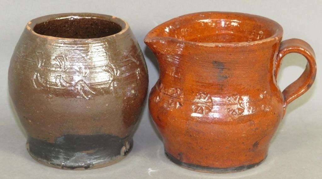 2 HENRY SCHOFIELD REDWARE VESSELSca.