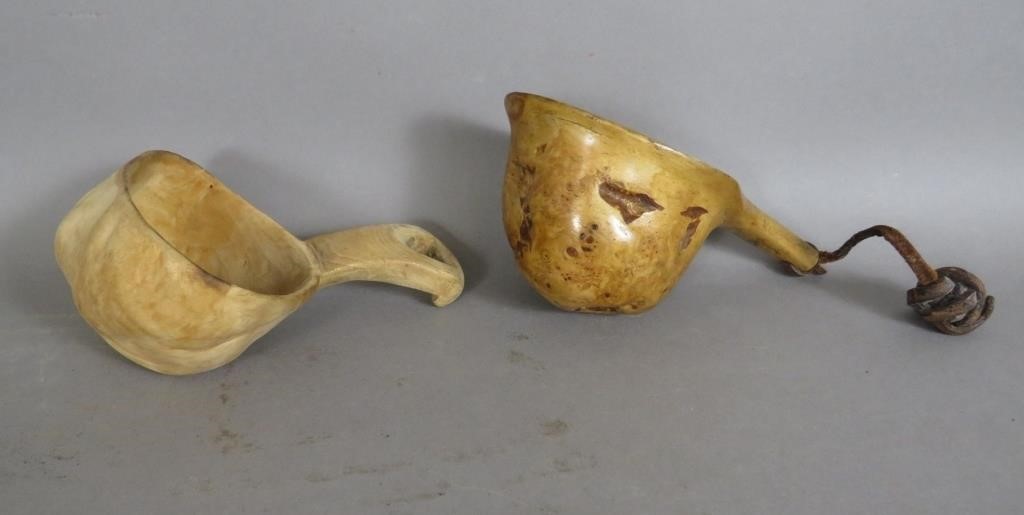 2 NATIVE AMERICAN TYPE CANOE CUPSca.