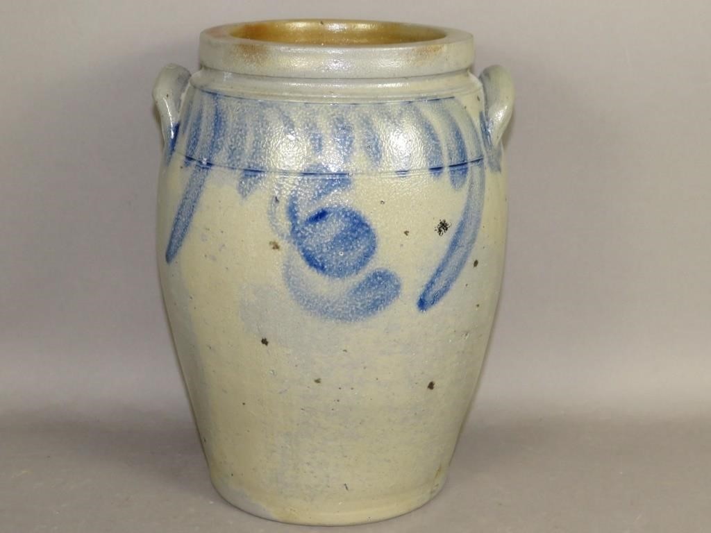 1 GALLON COBALT DECORATED STONEWARE