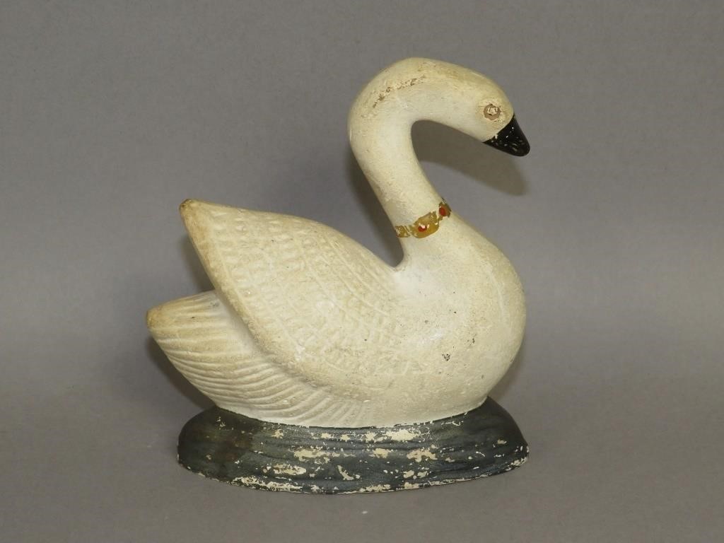 HOLLOW CHALKWARE SWAN ATTRIBUTED