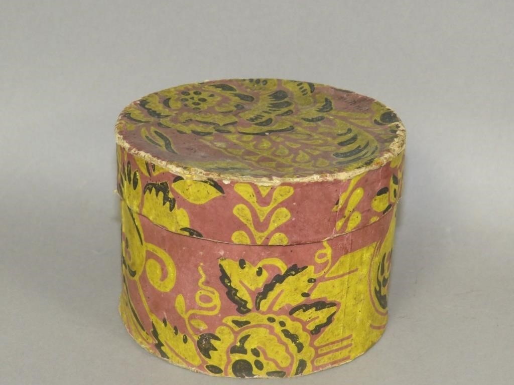 ROUND WALLPAPER LIDDED COLLAR BOXca.