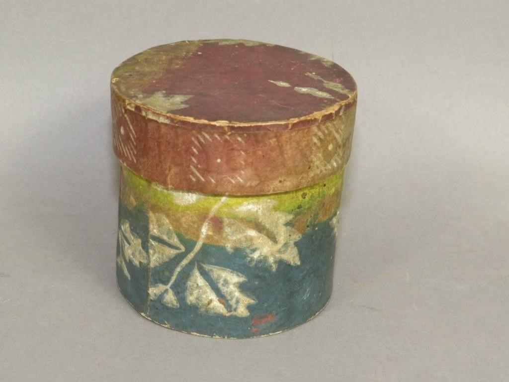SMALL ROUND WALLPAPER COVERED LIDDED