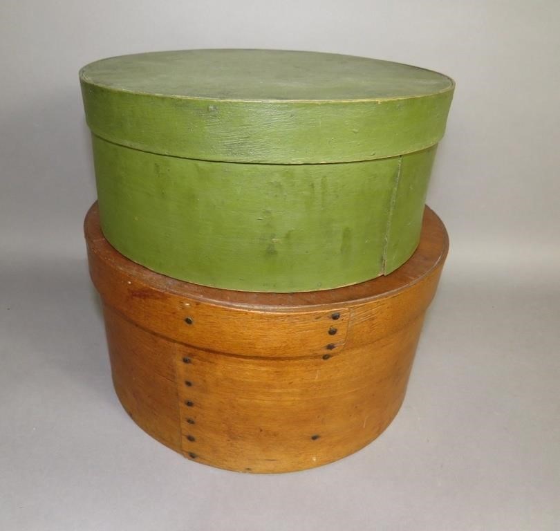 2 ROUND BENTWOOD PANTRY BOXESca.