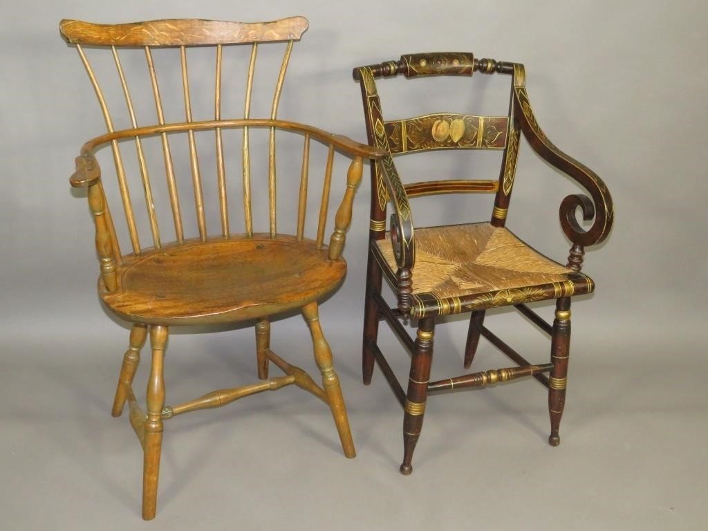 2 CHAIRSca. 1800-1830; one Windsor