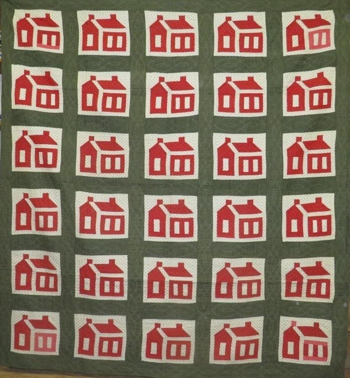 HOUSE PATTERN PIECEWORK QUILTca.