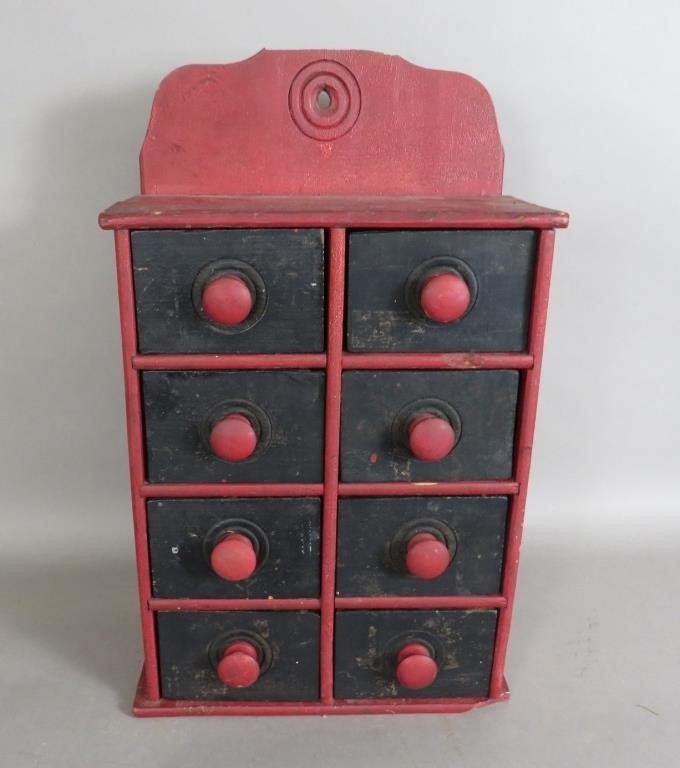 RED & BLACK HANGING SPICE CABINETca.