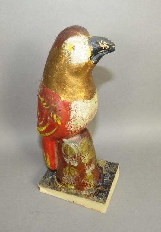 LARGE SIZE POLYCHROME PAINTED PARROT