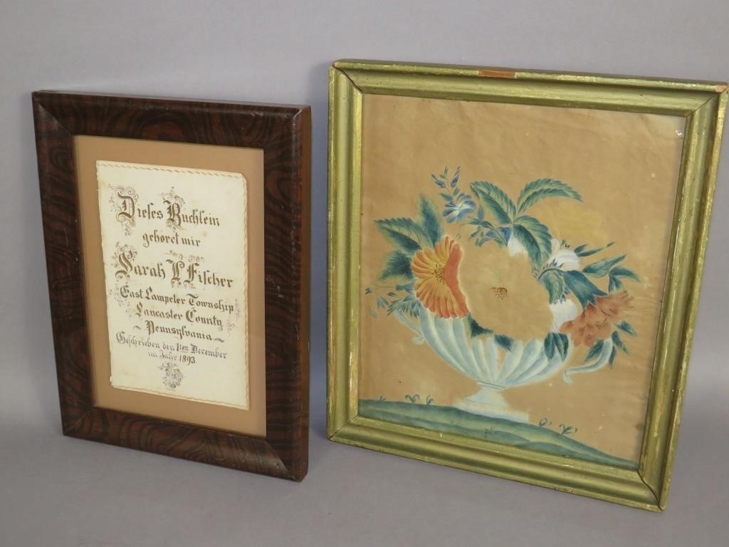 2 FRAMED PIECES OF ARTWORKca. 1893