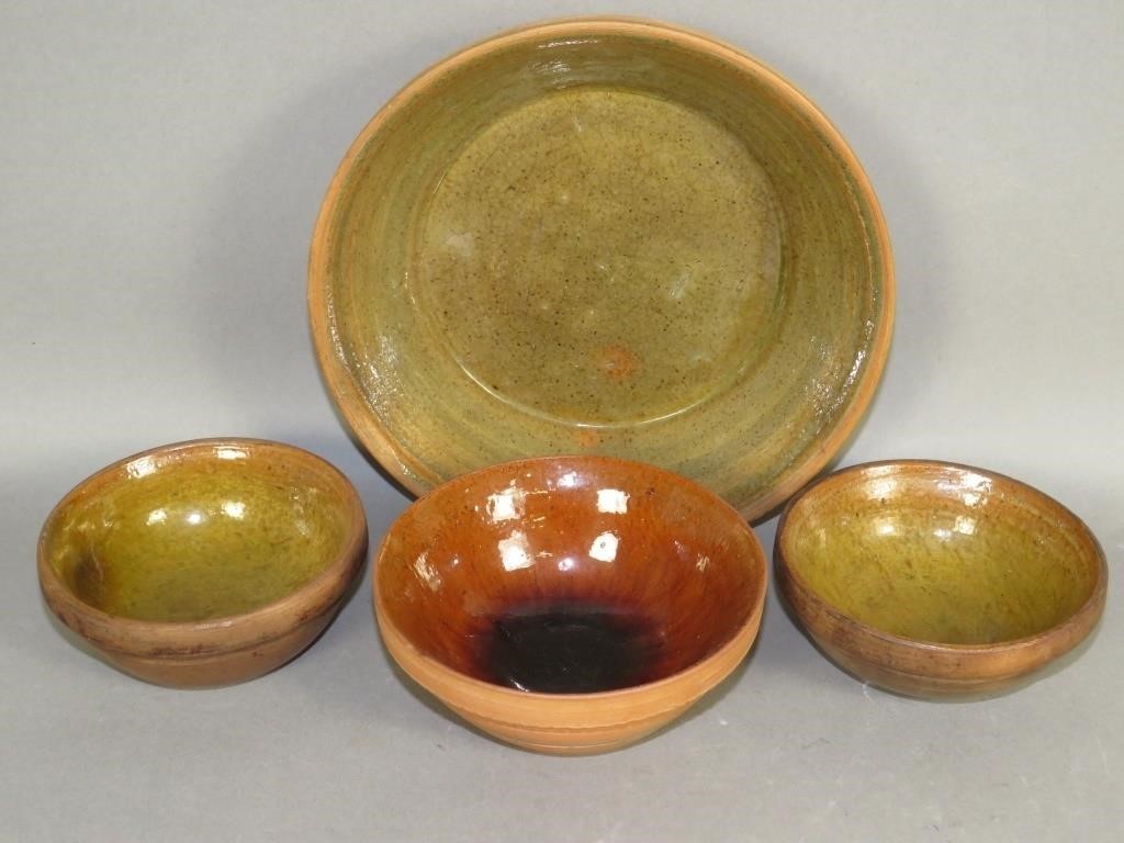 4 PA REDWARE DISHES FROM STAHL'S