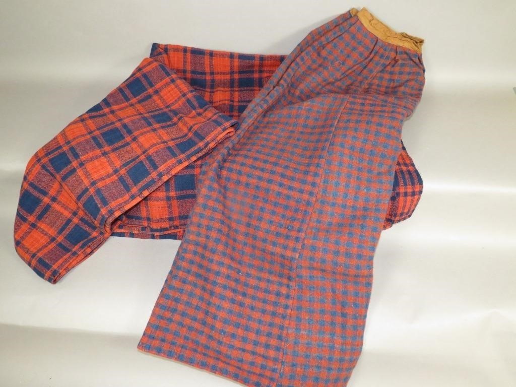 RED & BLUE WOOL CHECK WEAVE FABRICca.