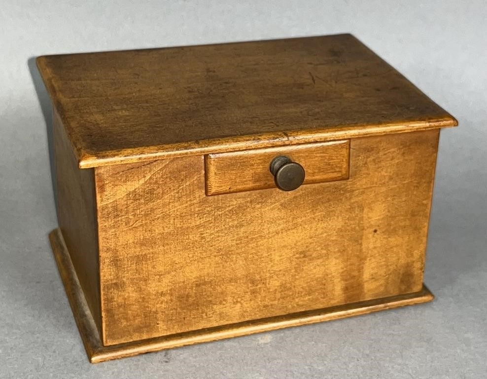 WOODEN SLIDE DRAWER DEPOSIT CHEST