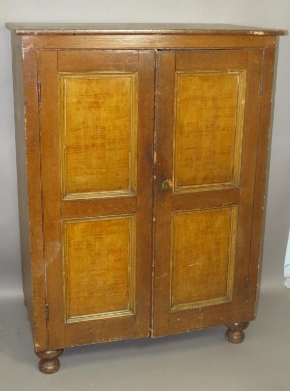 PAINTED CUPBOARDca. 1830; softwood