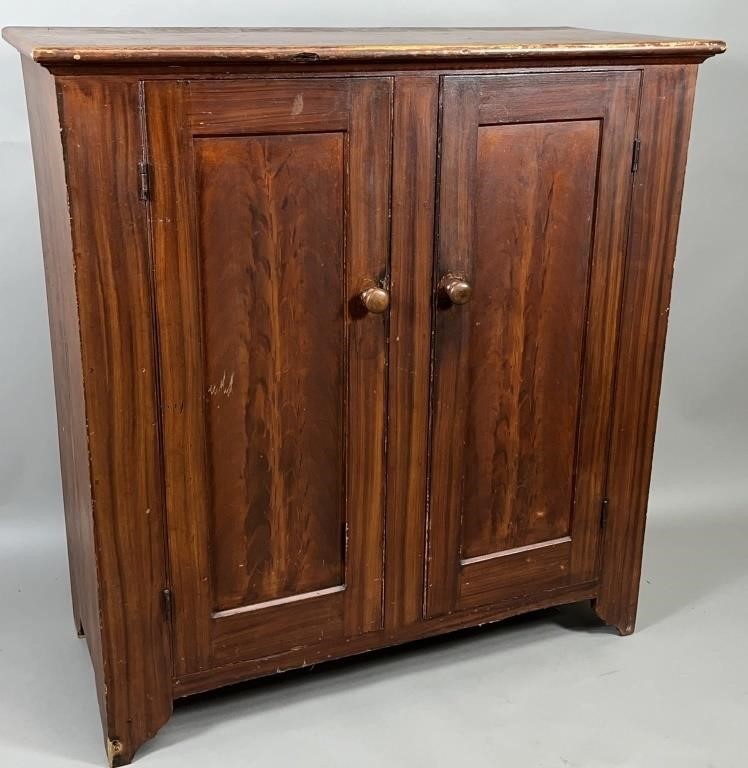PAINTED CUPBOARDca. 1830; in softwood