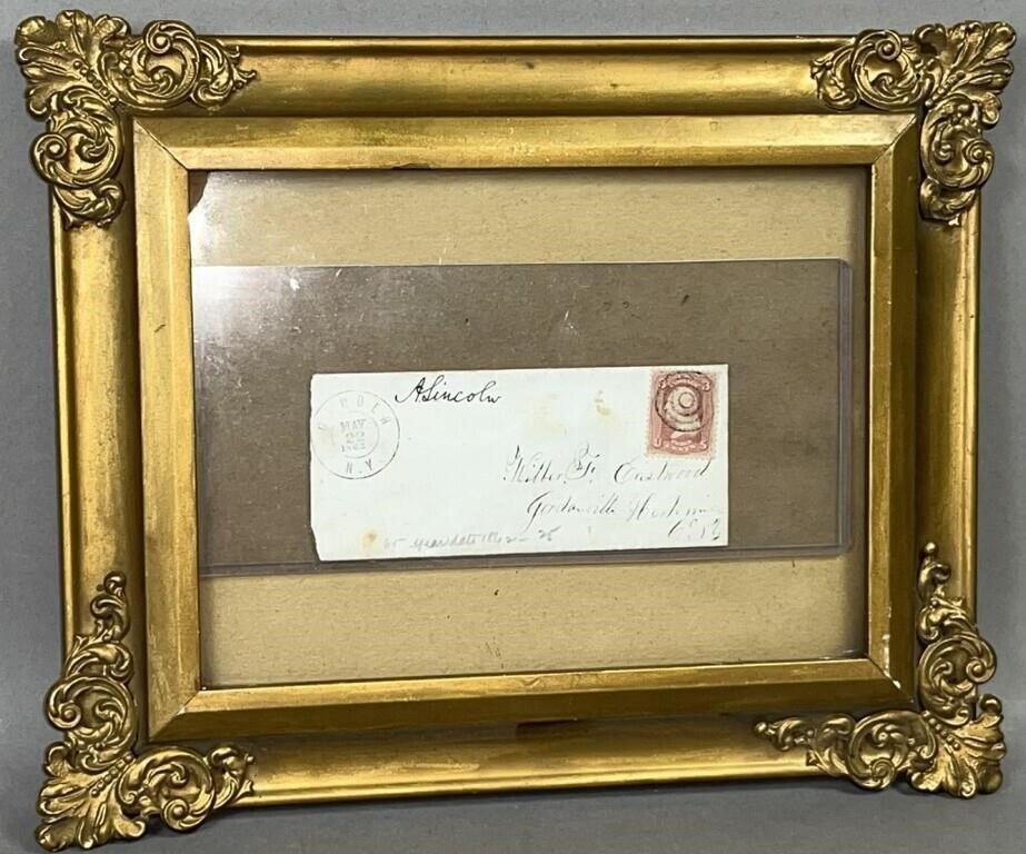 FRAMED ENVELOPED WITH "A. LINCOLN"