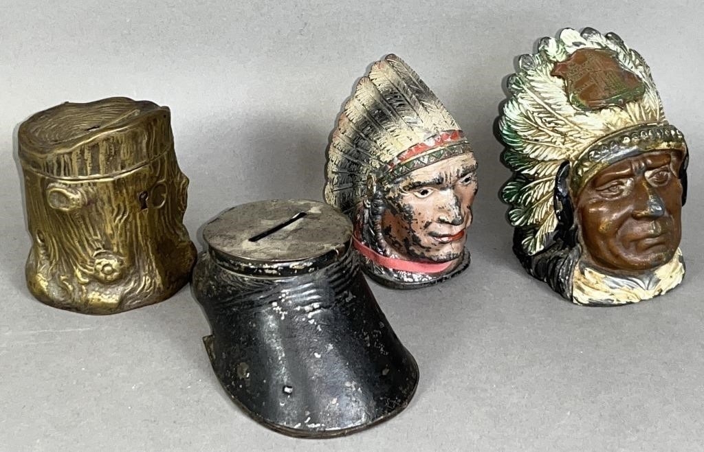 4 FIGURAL BANKS CA. 1900-1930;