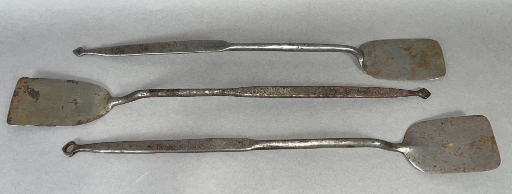 3 WROUGHT IRON SPATULAS BY D.S.