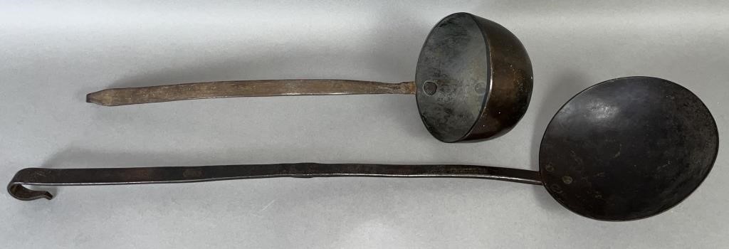 2 WROUGHT IRON UTENSILS CA. 1830-1870;