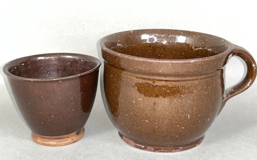 2 PA REDWARE ITEMS CA. 1885; SHORT