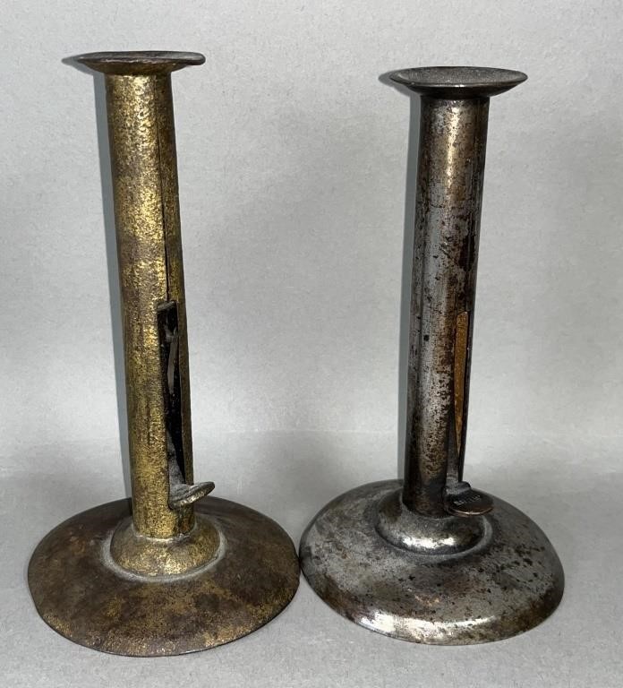 2 HOG SCRAPER STYLE CANDLESTICKS