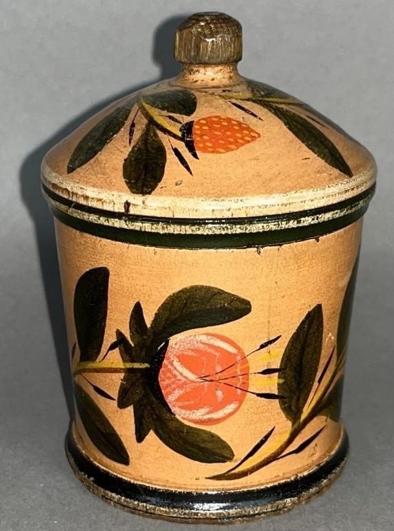 LIDDED SAFFRON JAR ATTRIBUTED TO