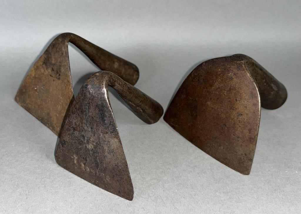 3 WROUGHT IRON DOUGH SCRAPERS CA. 18THcentury-1840;