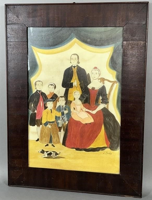 FRAMED FOLK ART PRINT BY J. TRONE