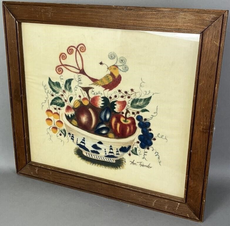 FRAMED FOLK ART THEOREM BOWL OF