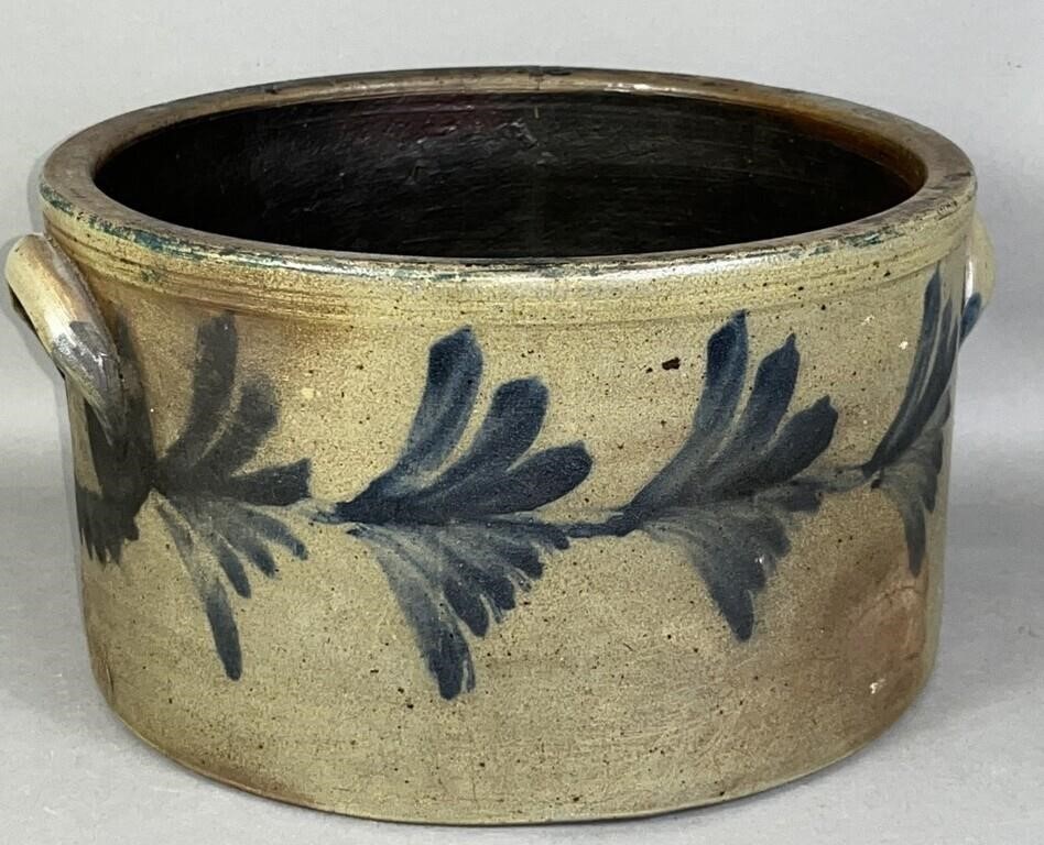 COBALT DECORATED STONEWARE BUTTER