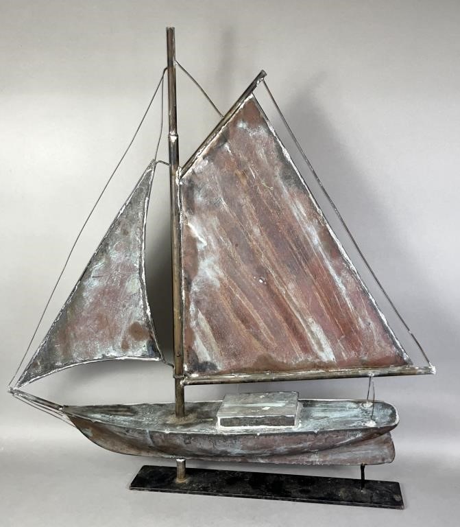 COPPER SAILBOAT WEATHERVANE CA.