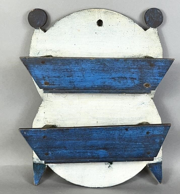 PRIMITIVE BLUE AND WHITE PAINTED