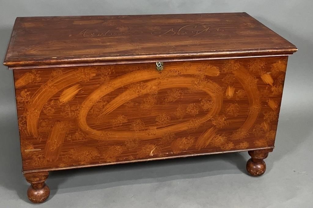 DECORATED BLANKET CHEST CA. 1841;